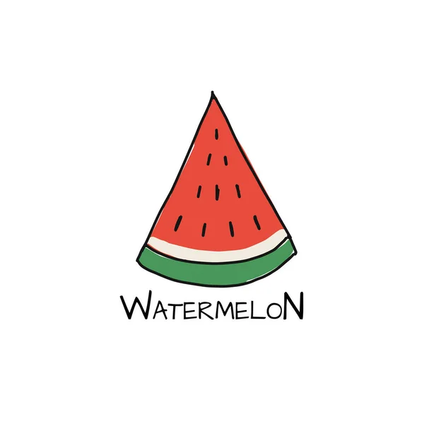 Piece of watermelon, sketch for your design — Stock Vector