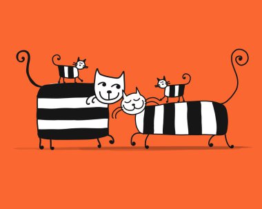 Kedi kedi ailesi, tasarım için kroki