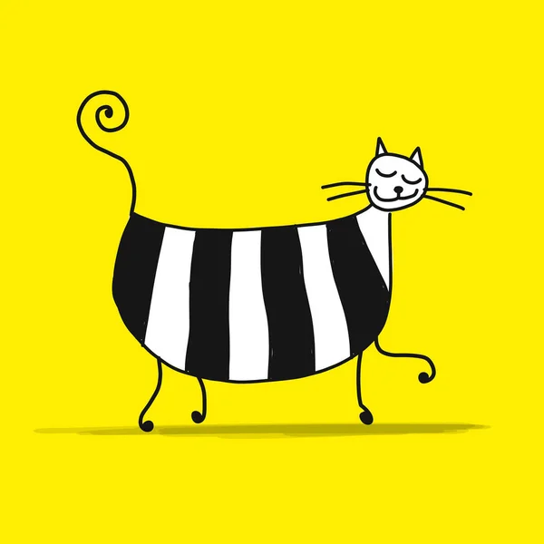 Мила вагітна кішка, ескіз для вашого дизайну — стоковий вектор