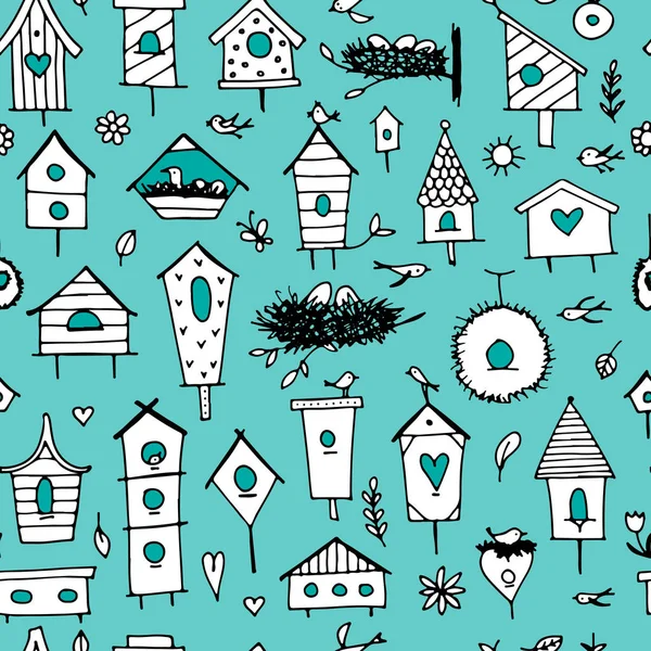 Kuş evleri, tasarımınız için seamless modeli