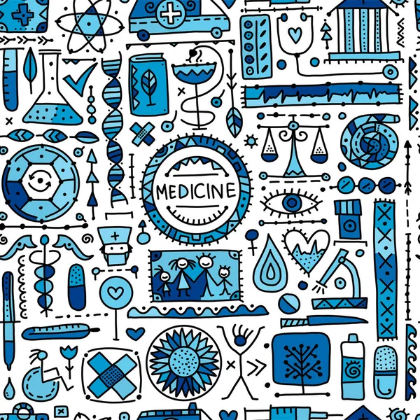 Медицинский абстрактный фон, бесшовный узор для Вашего дизайна — стоковый вектор