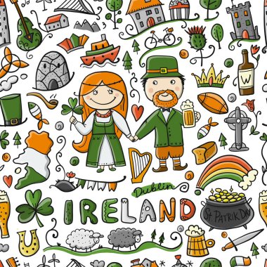 İrlanda'ya seyahat edin. Tasarımınız için kusursuz desen
