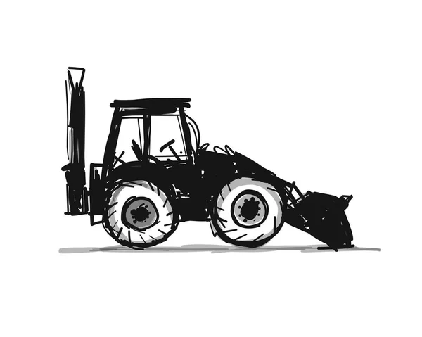 Escavator, croquis pour votre design — Image vectorielle