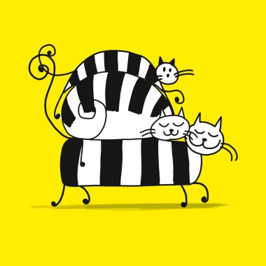 Kedi kedi ailesi, tasarım için kroki