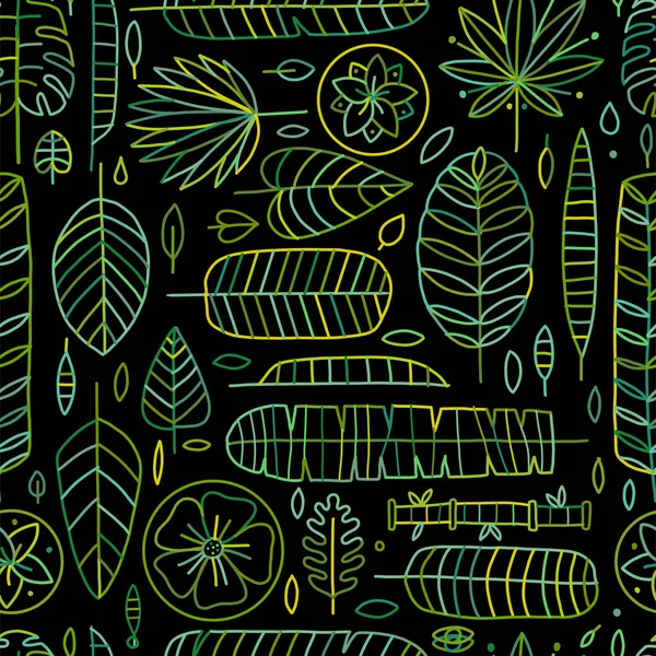 Tropische Blätter im Hintergrund. nahtloses Muster für Ihr Design — Stockvektor