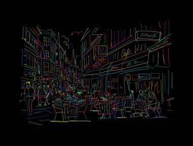 Eski Avrupa street, tasarımınız için kroki