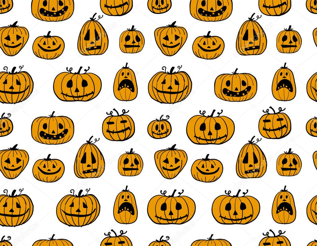 Halloween pumpkins, seamless pattern for your design