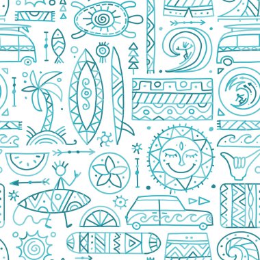 Kusursuz sörf şekli. Tasarımın için kabile elementleri