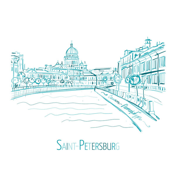 Санкт-Петербург, Россия. Эскиз для вашего дизайна

