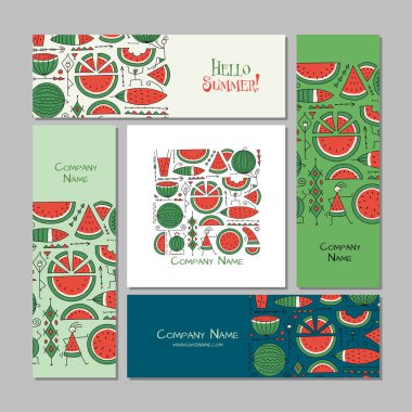 Şirket düz model şablonu. Karpuz arkaplanı