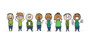 İnsan simgeleri ayarlandı. Tasarımınız için çizim