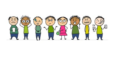 İnsan simgeleri ayarlandı. Tasarımınız için çizim