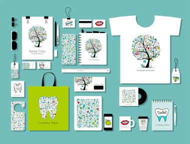 Şirket düz model şablonu, diş sağlığı kliniği