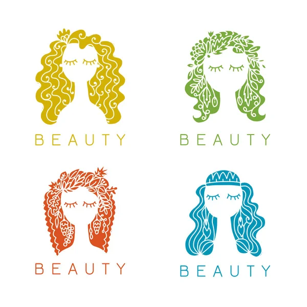 Beauty salon, spa logo. Female face