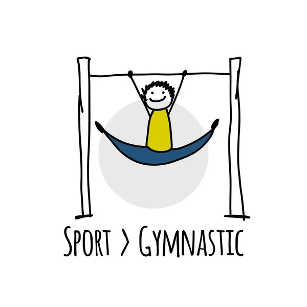 Sport icoon ontwerp. Gymnast doet oefeningen — Stockvector