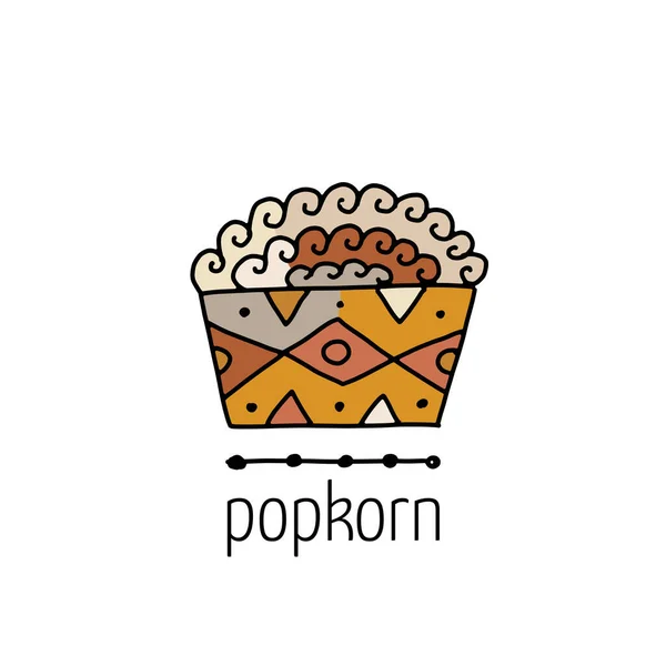 Popcorn, icona del fast food per la stampa, il web o l'app mobile — Vettoriale Stock