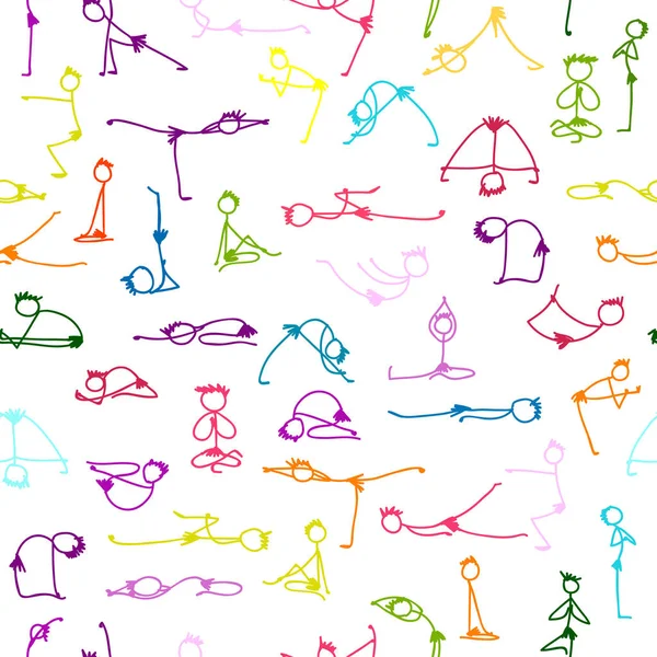 Conjunto de yoga, patrón sin costuras para tu diseño — Vector de stock