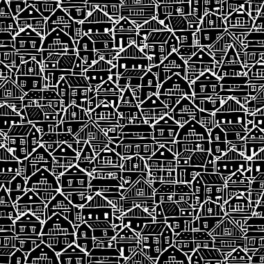 Şehir manzarası arka planı, tasarımınız için pürüzsüz desen