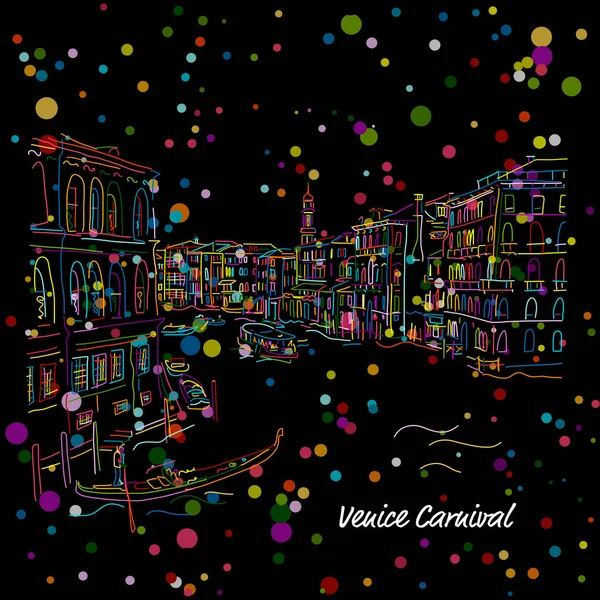 Венеция, Большой канал. Эскиз для вашего дизайна — стоковый вектор