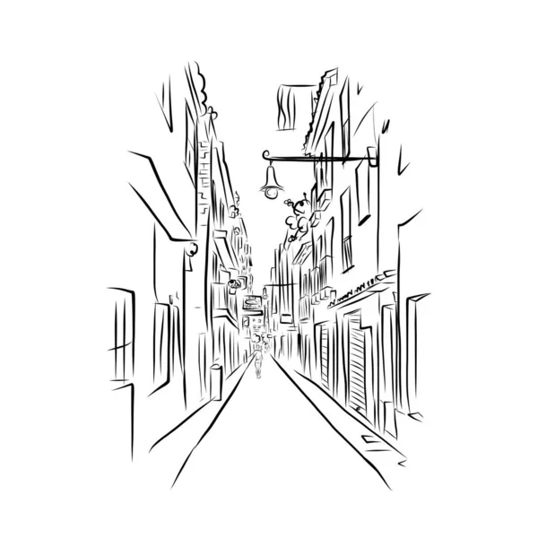 Эскиз старой улицы для вашего дизайна — стоковый вектор