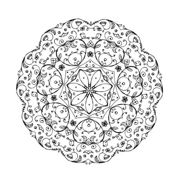 Mandala, floral στολίδι για το σχέδιό σας — Διανυσματικό Αρχείο