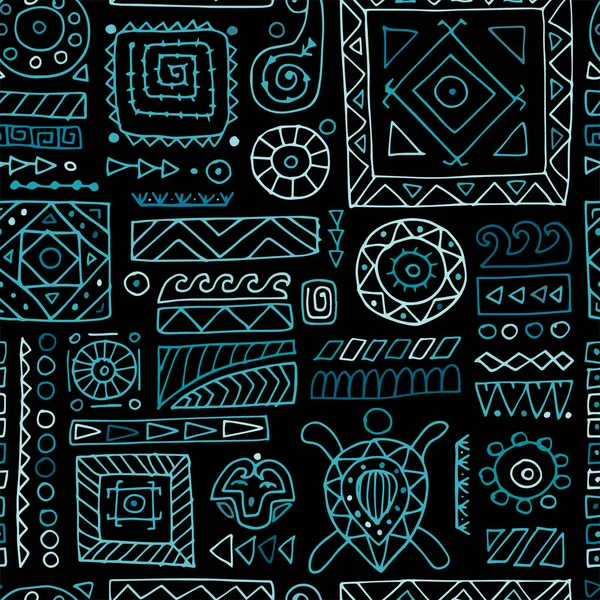 Etnische handgemaakte ornament voor uw ontwerp. Polynesische stijl, naadloos patroon — Stockvector