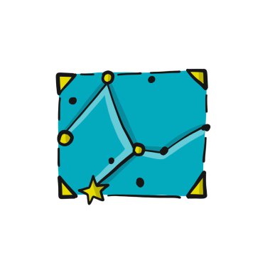 Gemini vektörü Zodiac kozmosta parlak yıldızlar imzaladı.