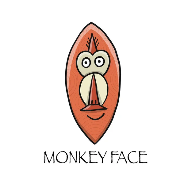 Funny monkey face. Sketch for your design. Childish style — Stock Vector