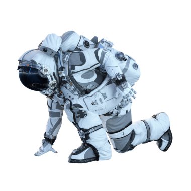 Astronot beyaz. Karışık teknik