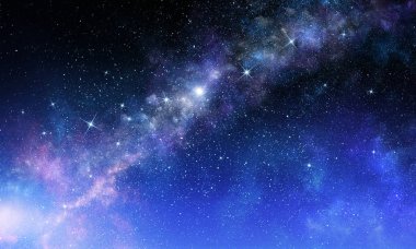 Yıldızlı gökyüzü açık alanda