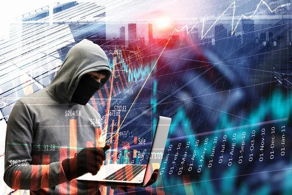 Hacker muž ukrást informace — Stock fotografie