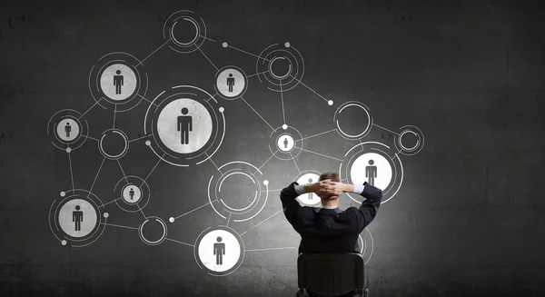 Business networking e concetto di connessione. rendering 3d — Foto Stock