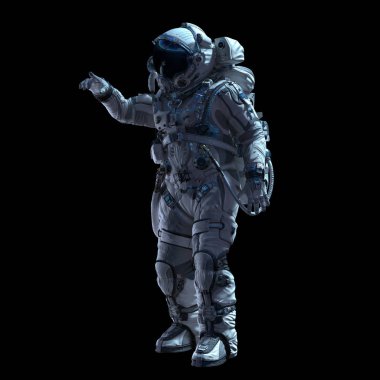 Astronot karanlığın içinde. Karışık teknik