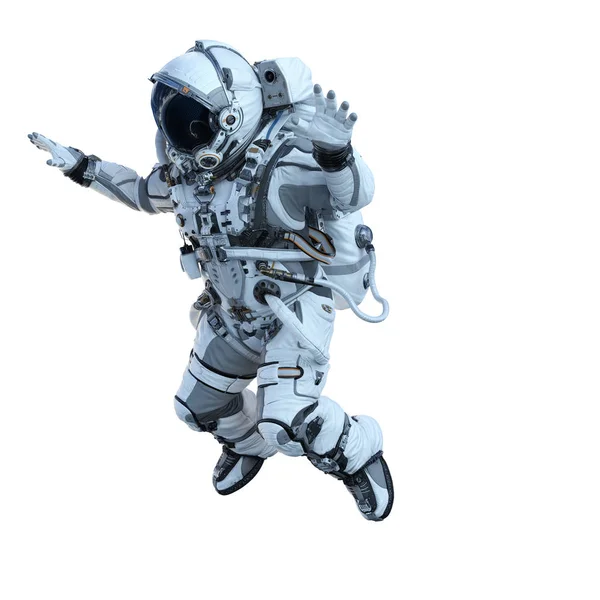 Astronaut op wit. Mixed media — Stockfoto