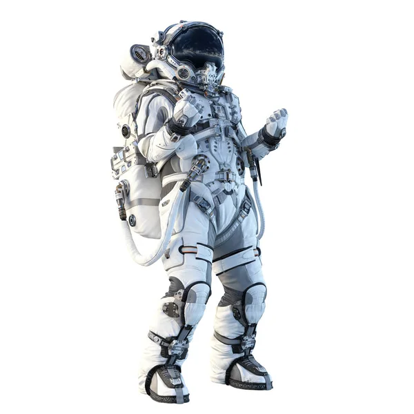 Астронавт на білому. Змішані носії — стокове фото