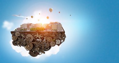 Mini şehir tasarım. Karışık teknik