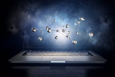 Sosyal bağlantı ve ağ. Karışık teknik