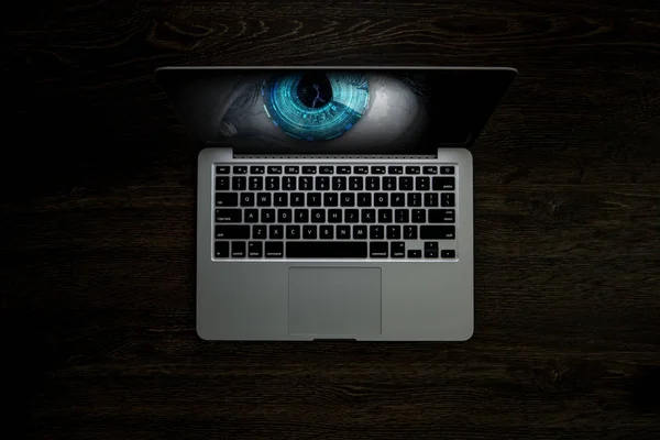 Female oko od laptopa — Zdjęcie stockowe