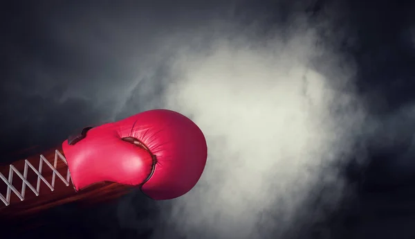 Boxing glove surprise. Mixed media — Stock Photo, Image