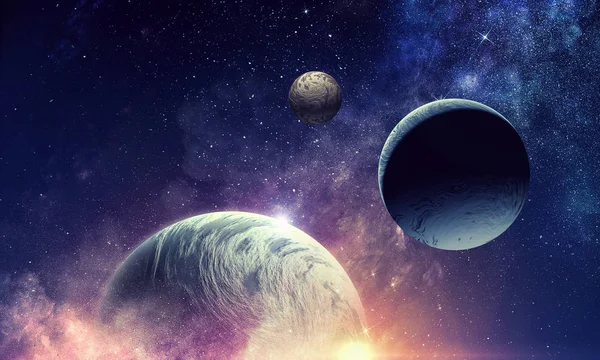 Weltraumplaneten und Nebel — Stockfoto