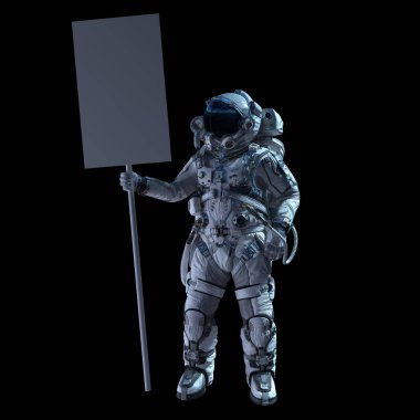 Astronot karanlığın içinde. Karışık teknik