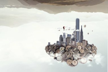 Mini şehir tasarım. Karışık teknik