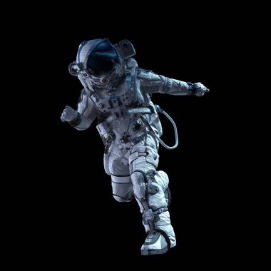 Astronot karanlığın içinde. Karışık teknik