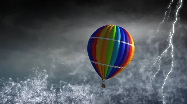 空に気球。ミクスト メディア — ストック写真