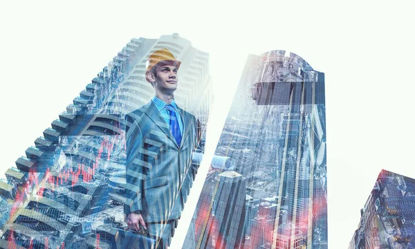 Mimar adam ve onun projesi. Karışık teknik