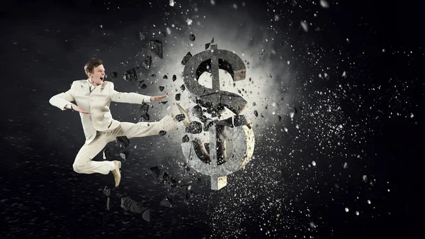 İşadamı tahrip doları. Karışık teknik