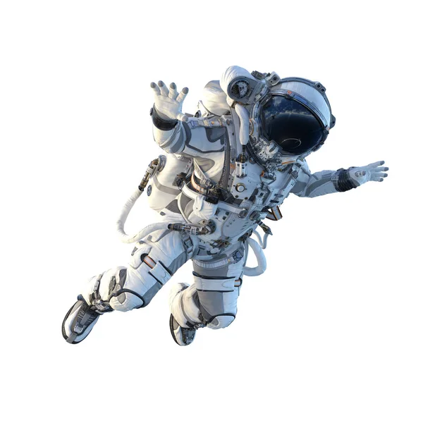Astronaut på vitt. Mixed media — Stockfoto