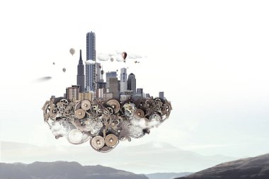 Mini şehir tasarım. Karışık teknik