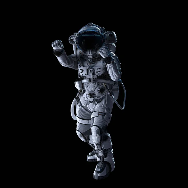 어둠 속에서의 우주 비행사 혼합 매체 — 스톡 사진