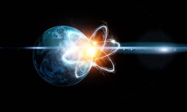 Astronomi kavramı zemin. 3D render